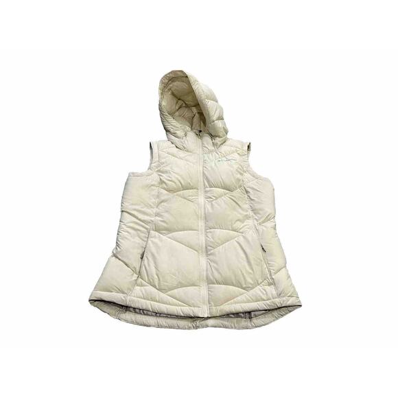 Columbia Womens Cream Pike Lake Insulated Vest Omni Heat Hooded Vest Size M $110 - Picture 1 of 10